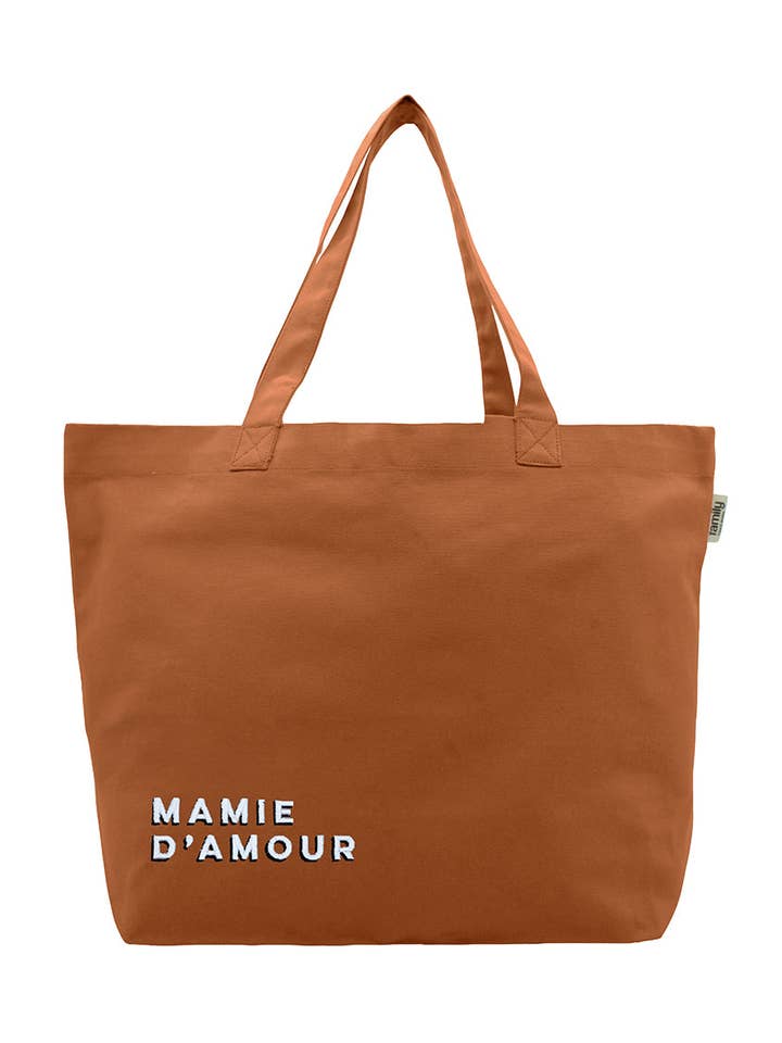 Borsa shopping ricamata NONNA D'AMORE rame per la vendita all'ingrosso da parte di Family Impact Stories