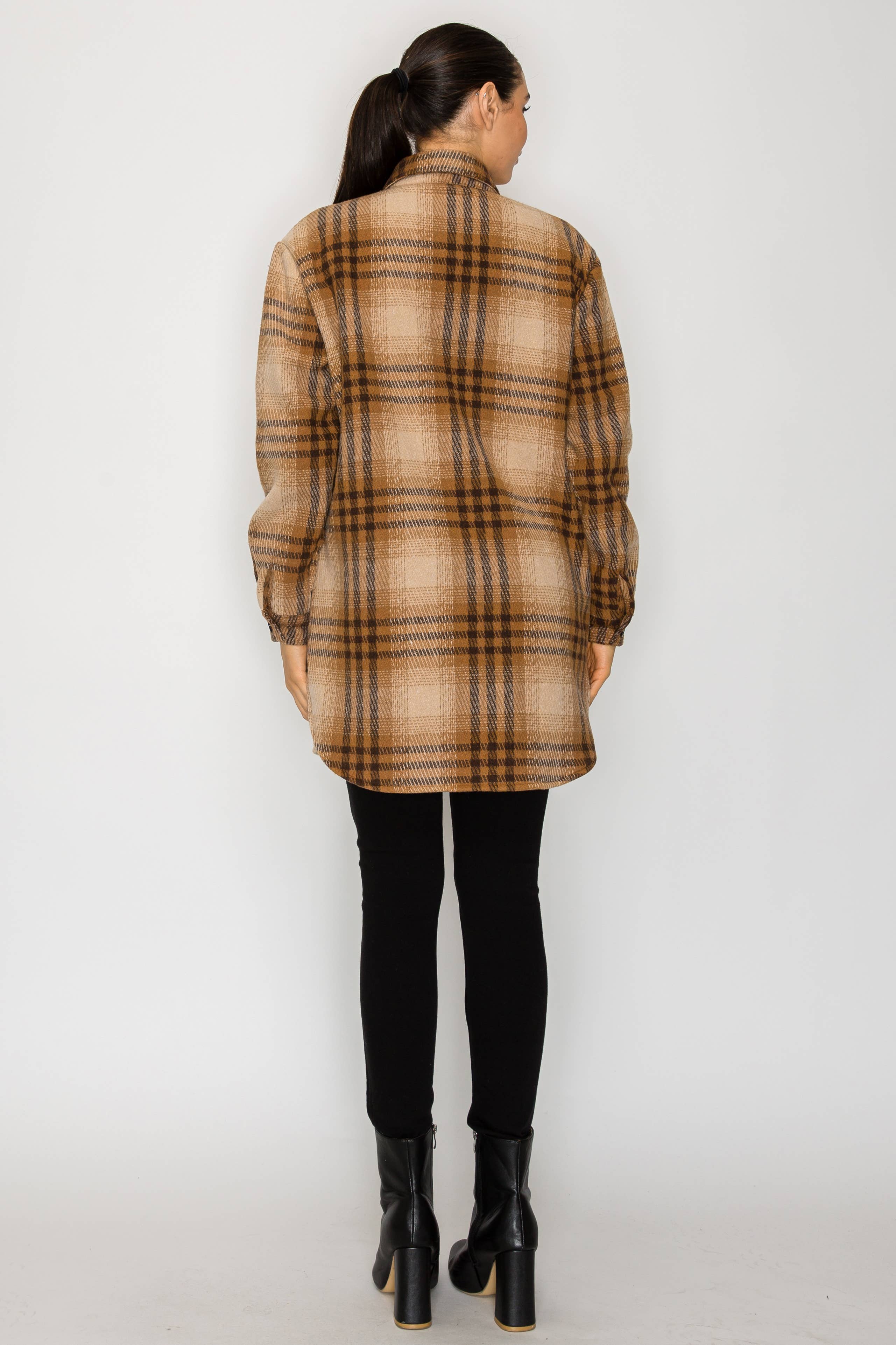 PATRONCITO USA INTERNATIONAL, INC - Wholesale Shirt Jacket/Shacket - Women's - Women Plaid Long Button Shirts Jackets (Shakets) LJ450-202538