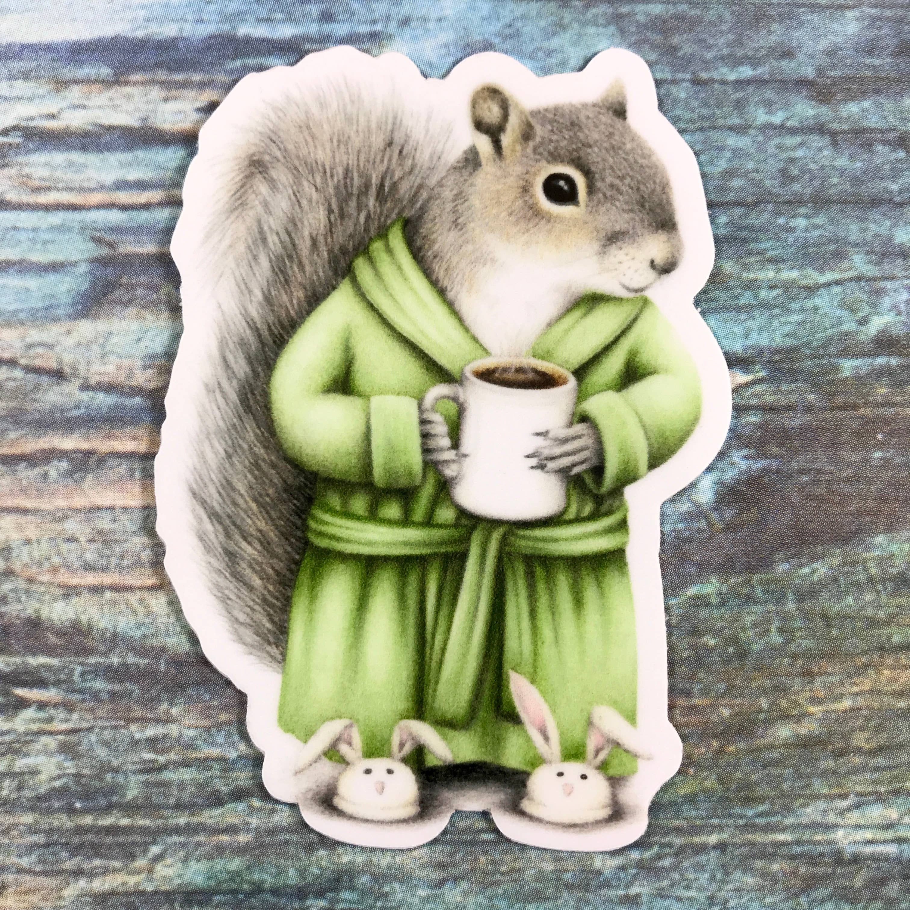 Abundance Illustration - Wholesale Sticker - Coffee Squirrel sticker2