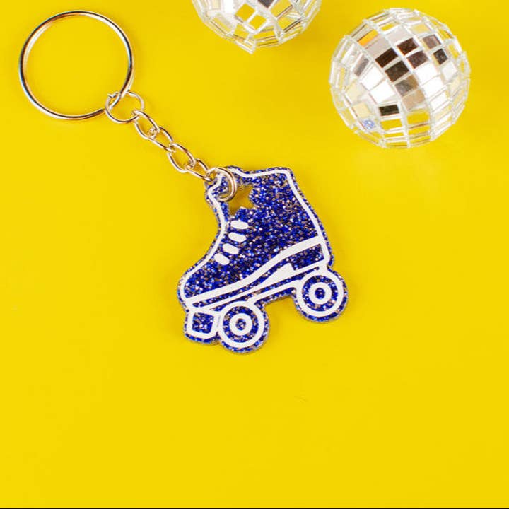 Funbuild MFG - Wholesale Keychain – Women's - Roller Skate Keychain - 1.5in Glitter1