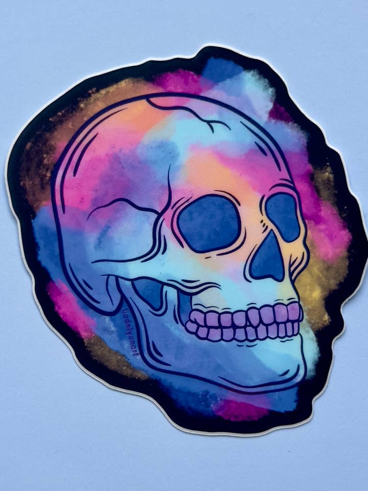 Vinyl-Aufkleber mit Totenkopf-Motiv, 3 x 2,85 für den Großhandel von liadelyonart