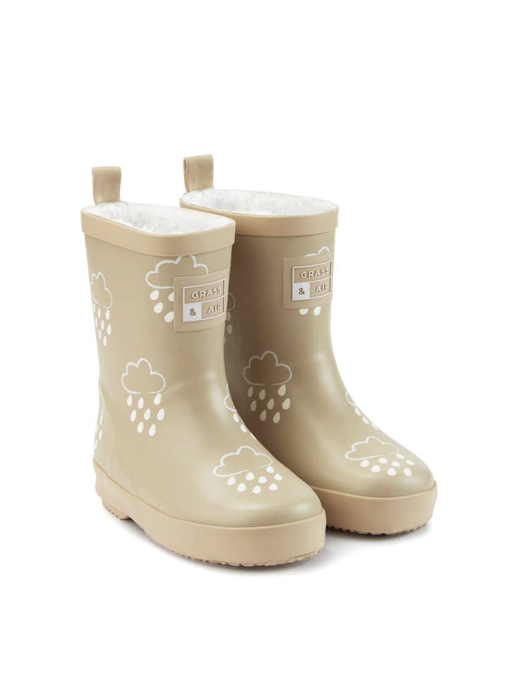 Grass & Air - Wholesale Rain Boots - Kids - Stone Colour-Changing Kids Winter Wellies