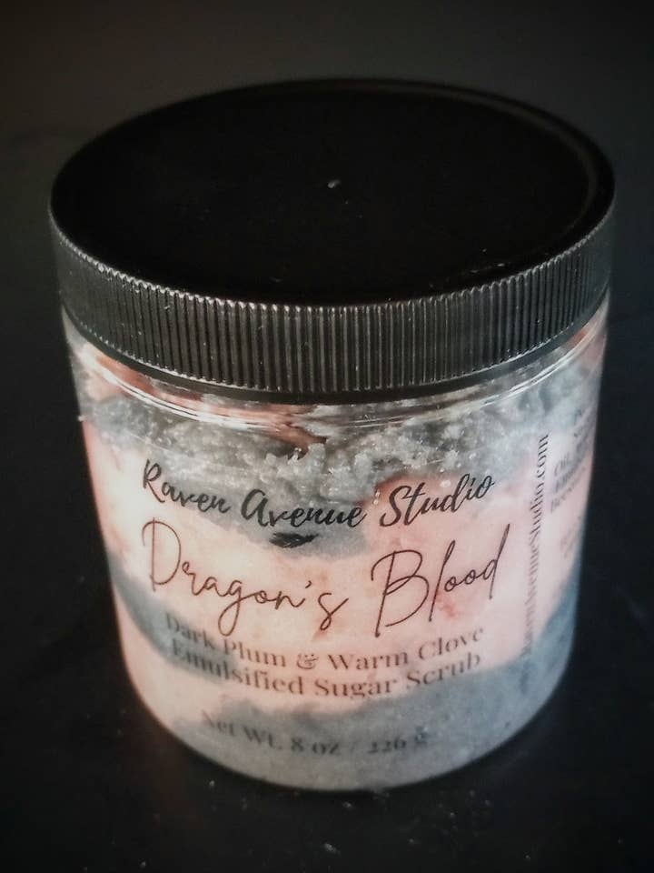 Dragon's Blood Sugar Scrub / Emulsified Sugar Scrub for wholesale by Raven Avenue Studio