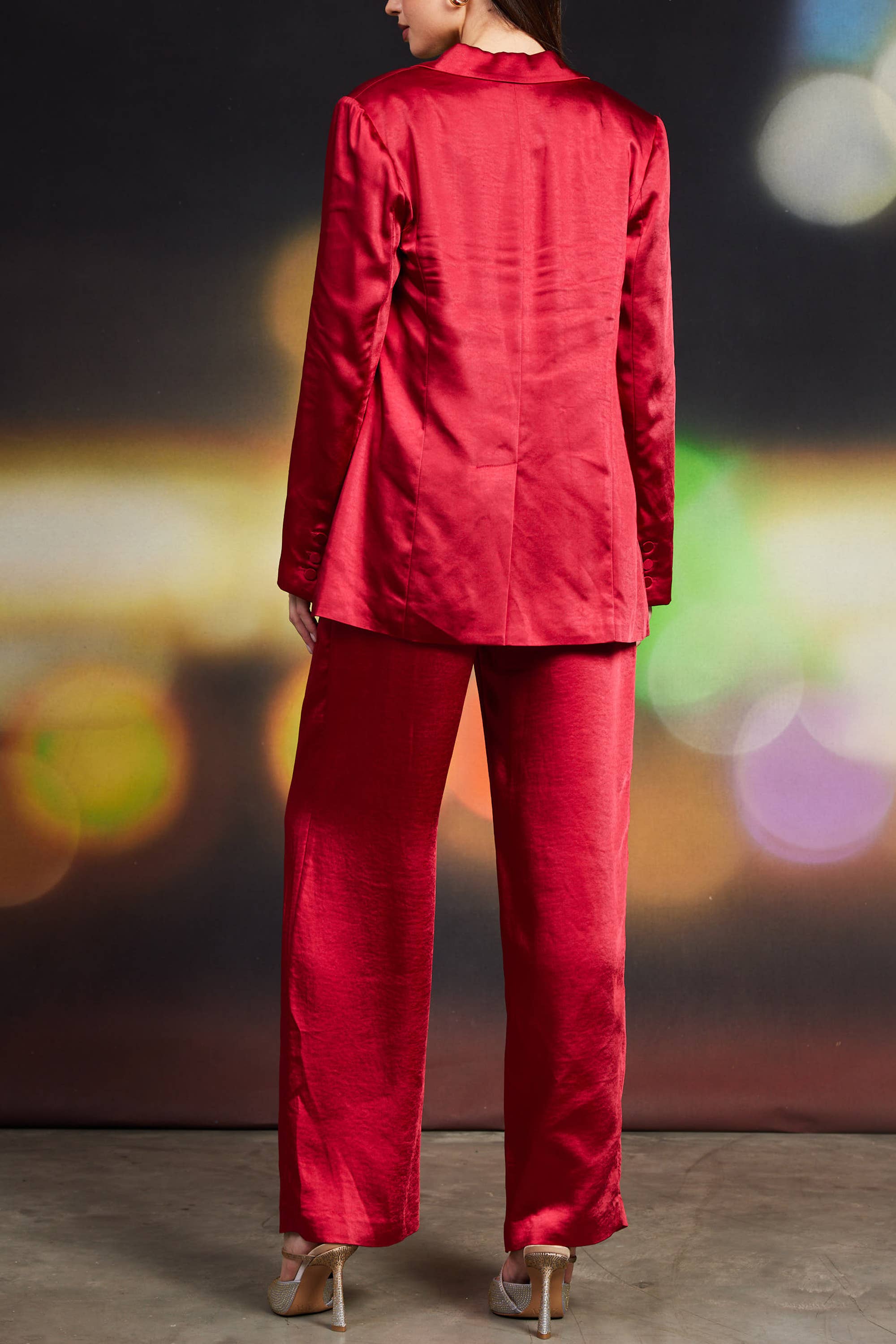 SKIES ARE BLUE - Wholesale Blazer - Women's - One button Dull Satin Blazer3