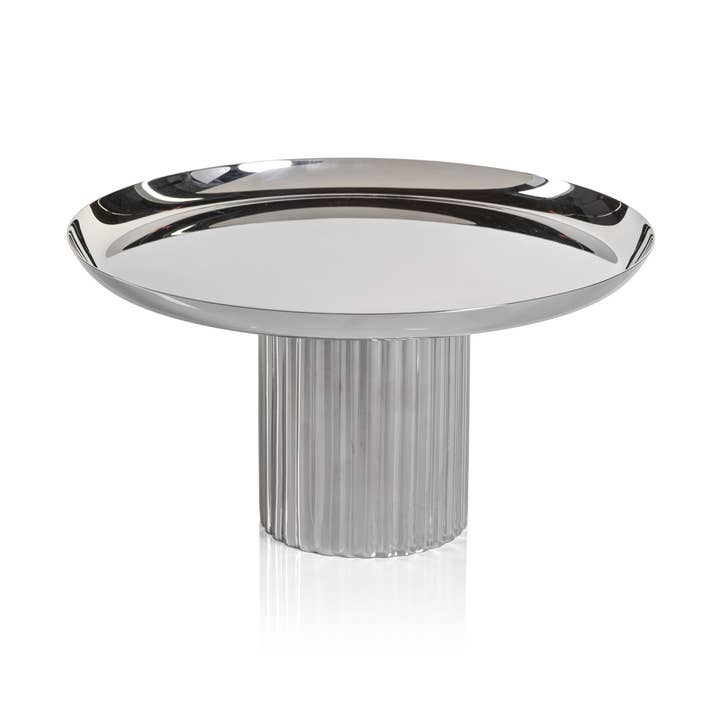 Suporte para bolos com pés em aço inoxidável polido por atacado de Zodax