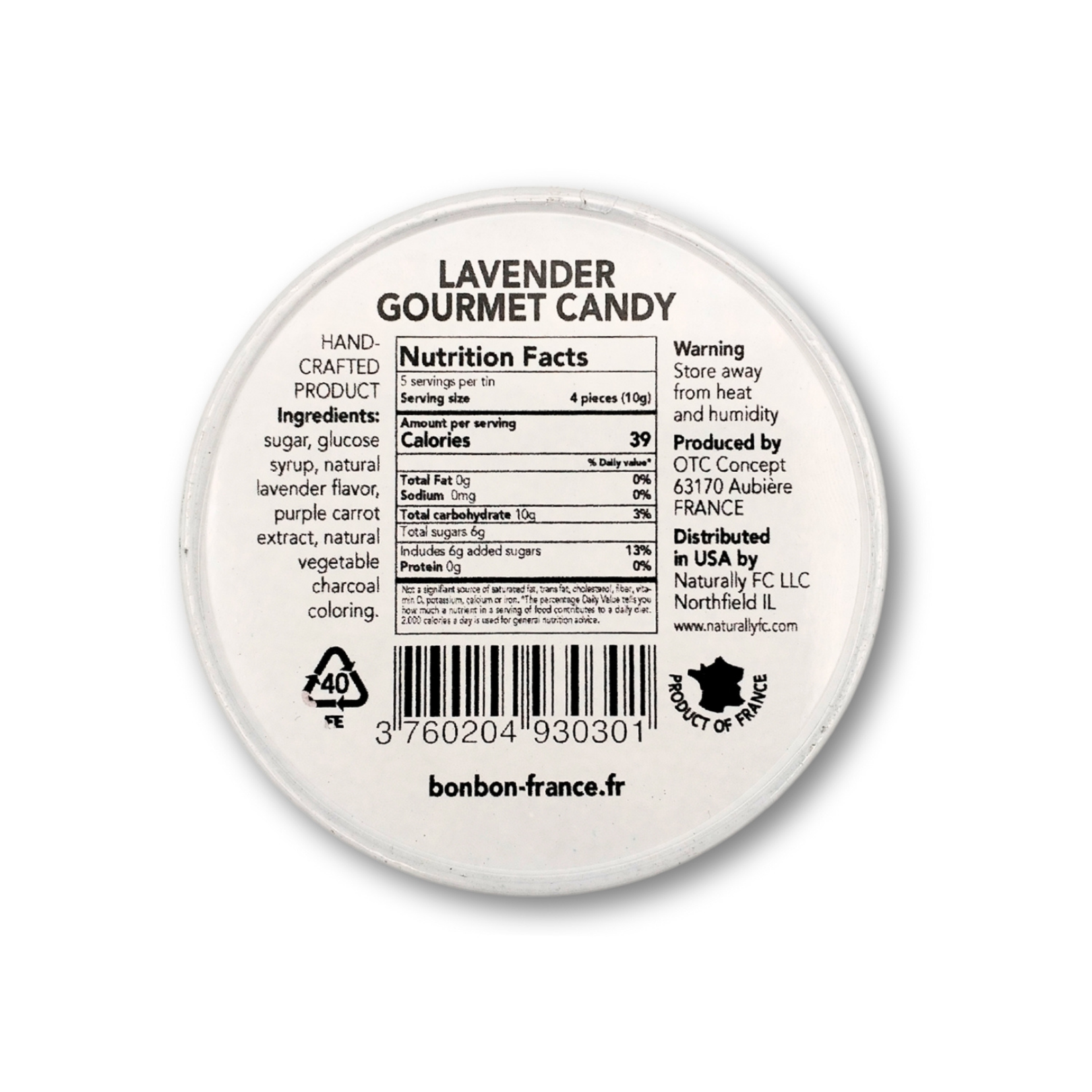 Bonbon USA France - Vente Bonbons durs - Saint Ange Lavande - Bonbons Gourmands Naturels Français en Boîte2