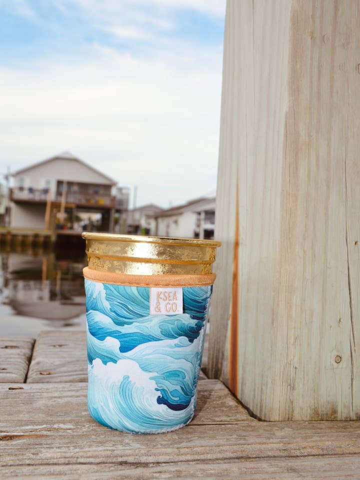 Waves Iced Coffee Drink Sleeve for wholesale by Ksea & Co