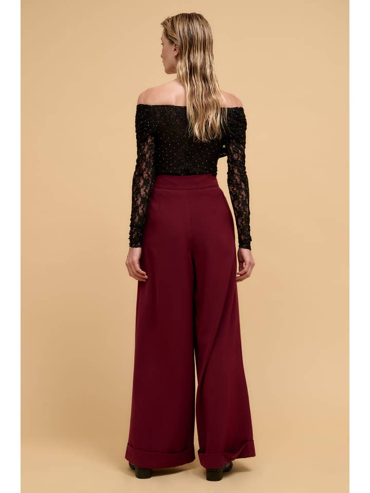 Promesa USA - Wholesale Pants - Women's - Solid Pleated High Waist Pocket Wide Leg Pants