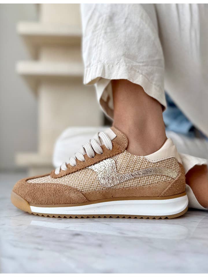 PMK SHOES - Vendita all'ingrosso Sneakers di tendenza - Donna - Poema - Cammello - Sneakers in Pelle di Mucca Fatte a Mano6