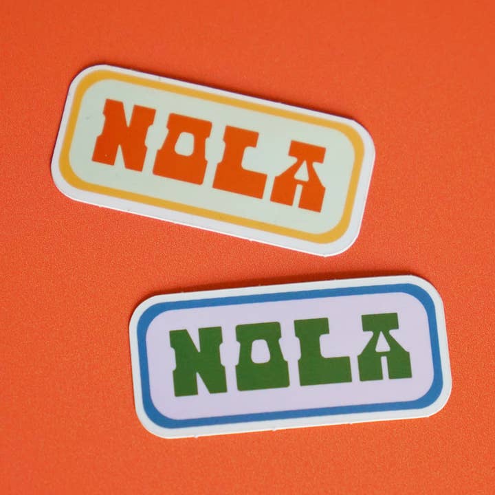 Vintage Nola Sticker - Orange or Green for wholesale by Statement Goods