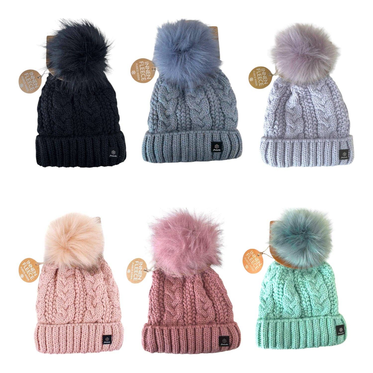 VewoTex - Wholesale Beanie - Women's - Knitted hat for women » lined winter hat with fleece » bobble hat » women's hat with cable pattern9