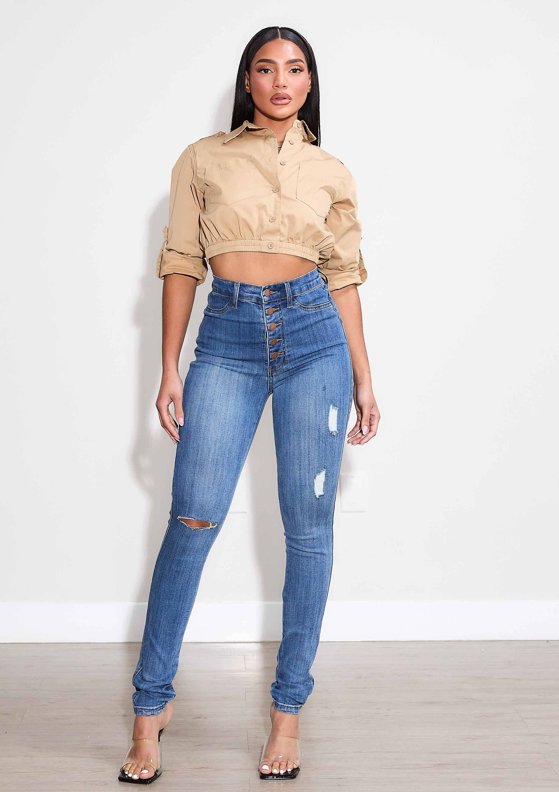 Medium Stone Love Language Skinny Jeans for wholesale on Faire3