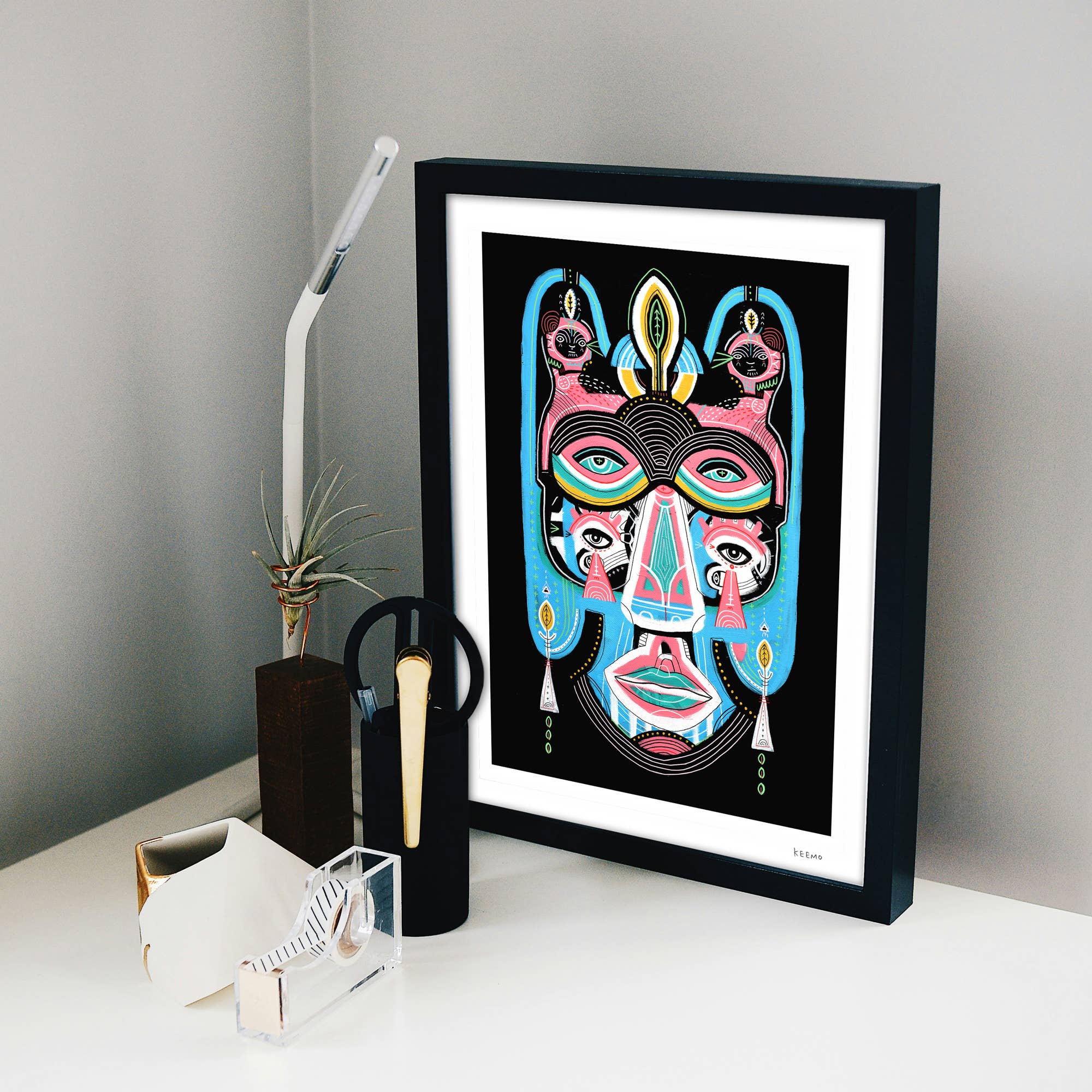 Keemo Gallery - Wholesale Art Print - Unique Modern Design Wall Art Decor Print Tribal Black 7