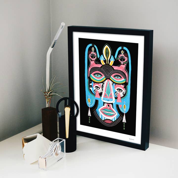 Keemo Gallery - Wholesale Art Print - Unique Modern Design Wall Art Decor Print Tribal Black 7