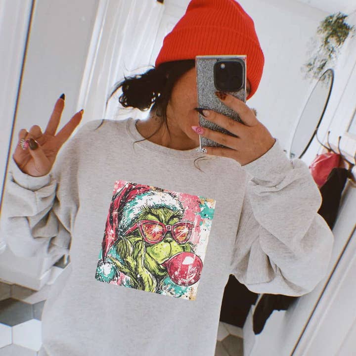 Cool Green Graphic Sweatshirt for wholesale by H+P Wholesale