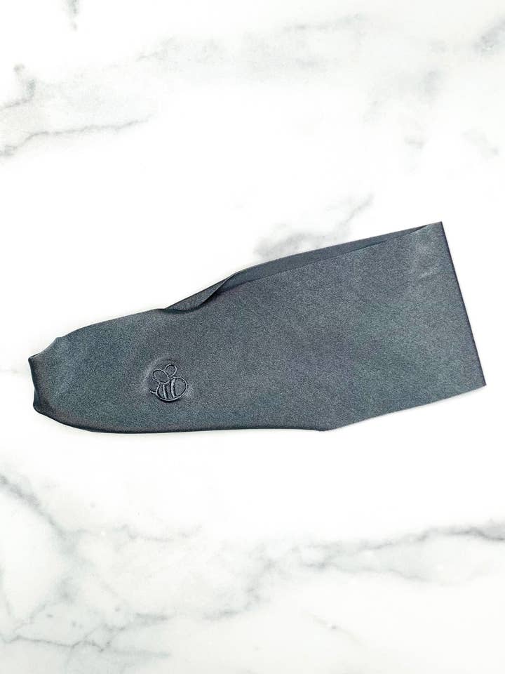 Hematite Silver Yoga Headband for wholesale by MandaBees Headbands