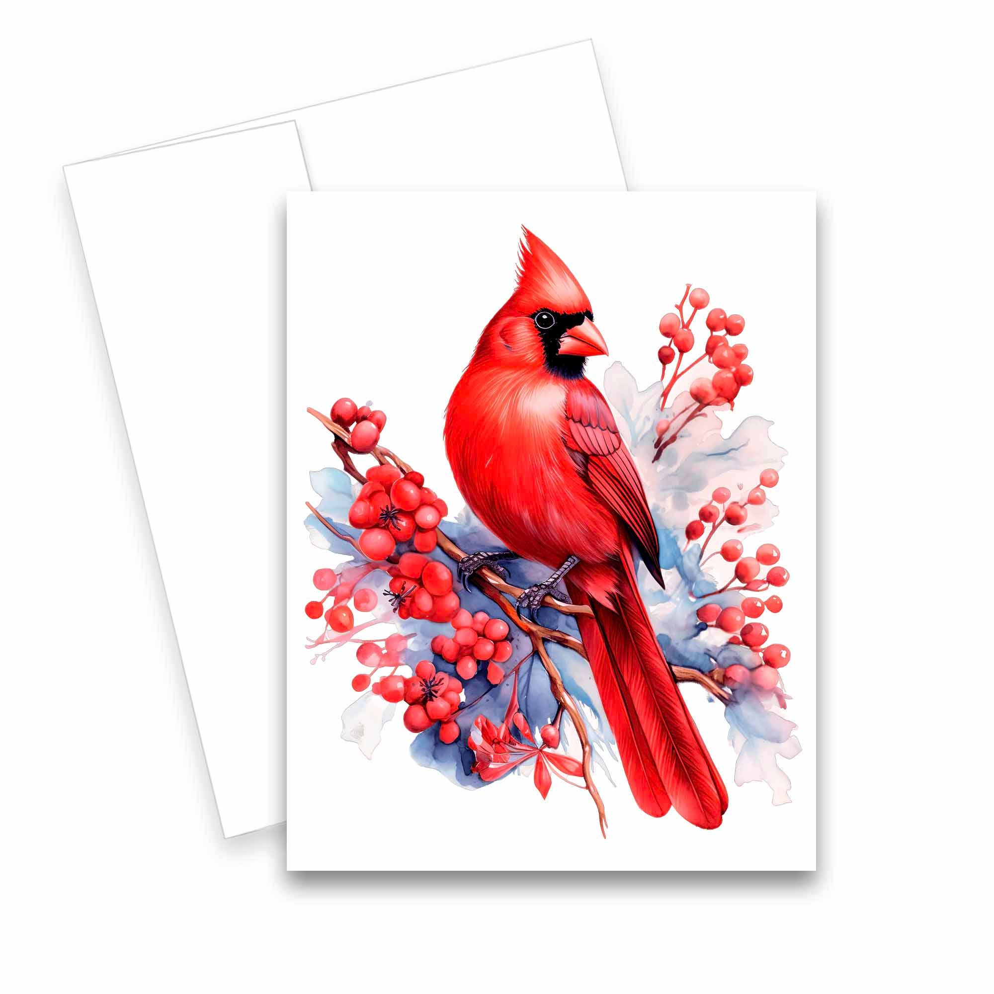Aria Rae - Wholesale Stationery/Notecard Set - Assorted Cardinal Greeting Cards, Set of 6, Blank Notecards2