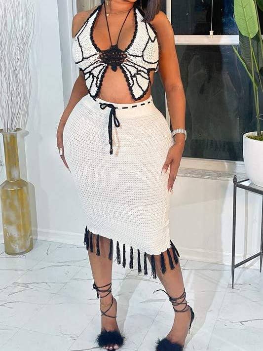 ensemble jupe en crochet papillon pour la vente par Flarix