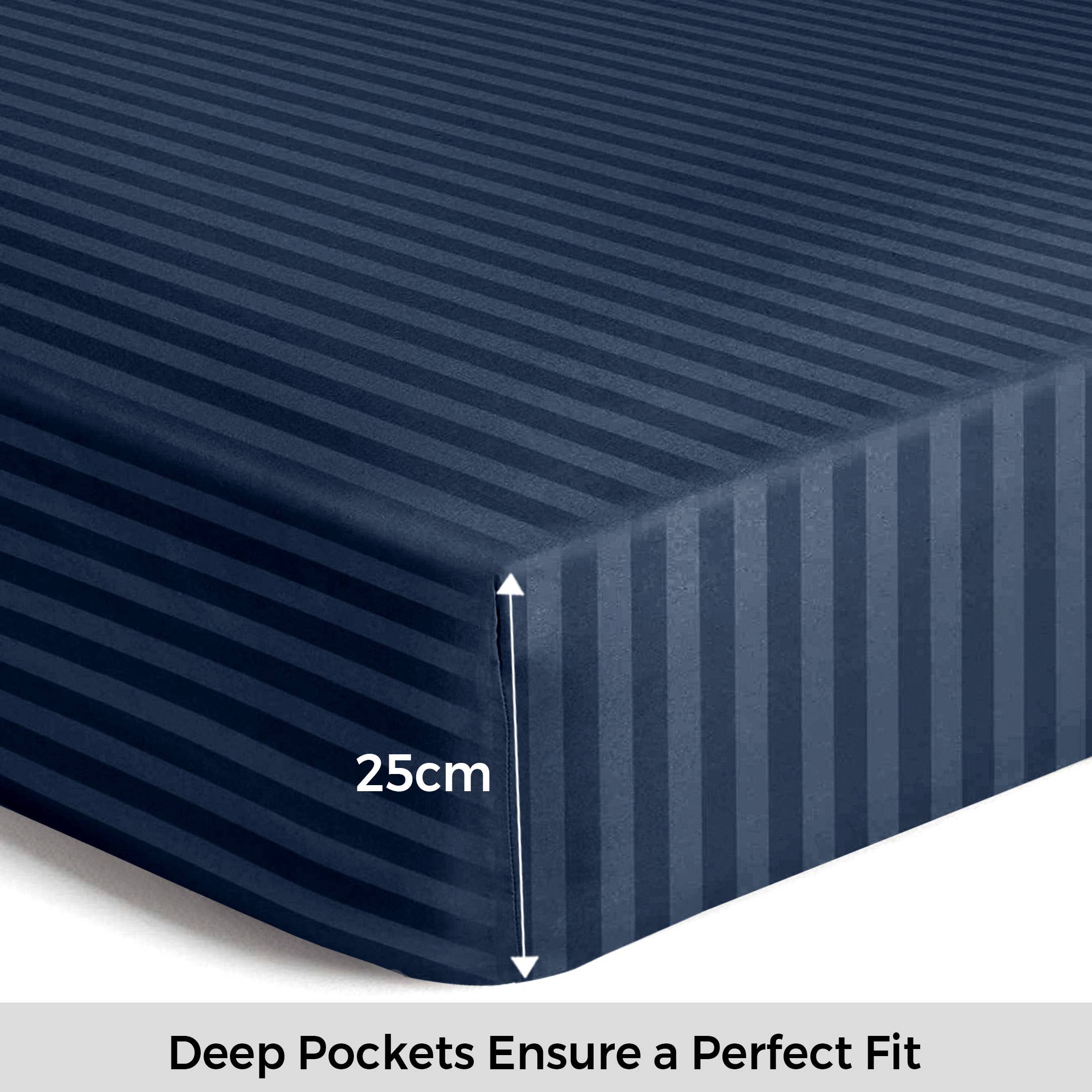 Cotton Passion - Wholesale Fitted Sheet - Satin Stripe Deep Pocket Fitted Sheets Deep Up to 25cm13