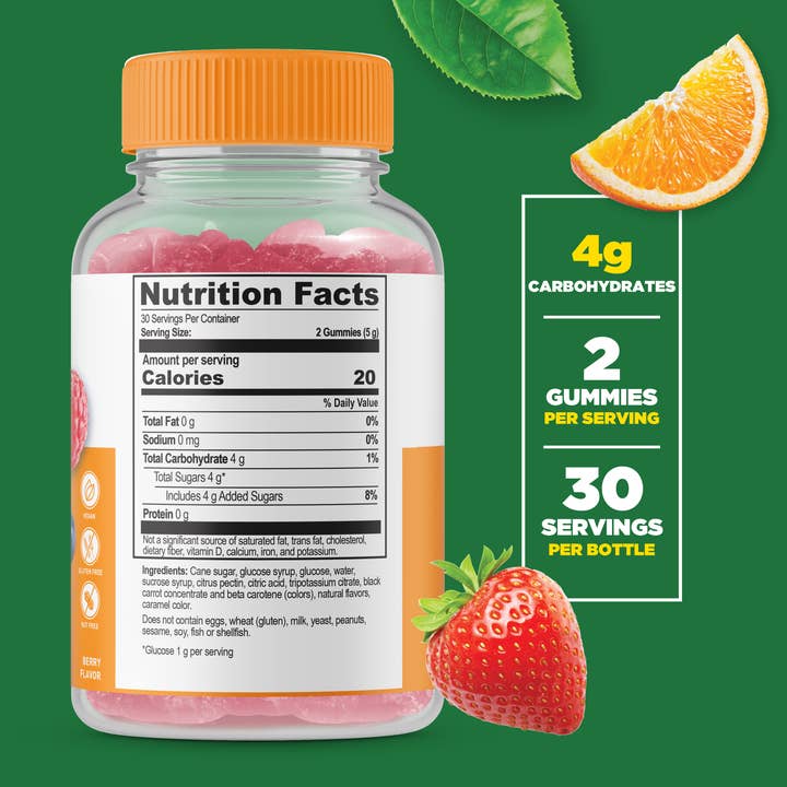 Lifeable - Wholesale Oral Supplement/Vitamin - Lifeable Glucose Gummies - Raise Low Blood Sugar, 60 Gummies