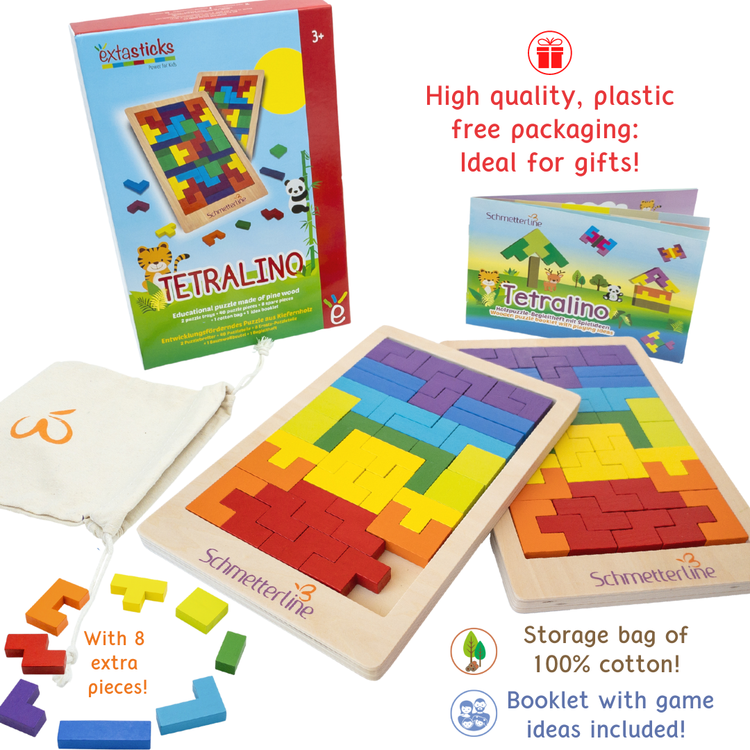 EXTASTICKS - Vendita all'ingrosso Puzzle - Bambini - Puzzle in legno Tetris Montessori, gioco STEM per allenare il cervello7