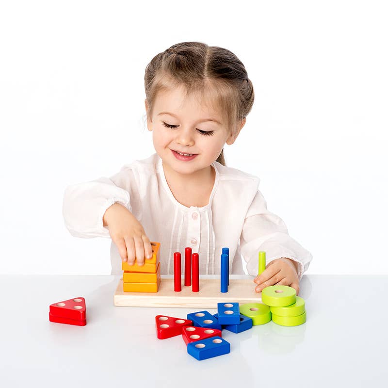 Wooden Toys – Großhandel Holzspielzeug – Kinder – Lernspielzeug aus Holz mit geometrischem Muster3