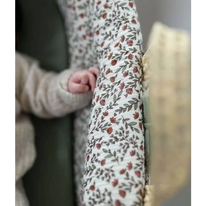 Manufacture des bébés français - Wholesale Bassinet - Baby - Madeleine bassinet cover green floral7