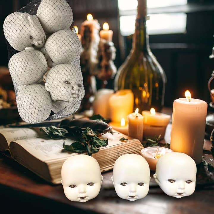 4E's Novelty - Wholesale Decorative Figurine - 12-Pcs Creepy Doll Heads - 3.5" Halloween Decorations6