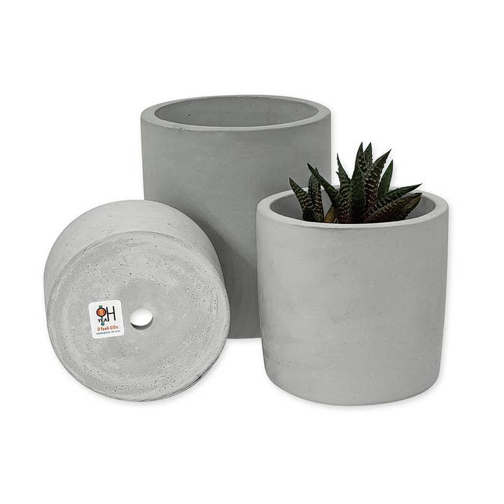 O Yeah Gifts - Wholesale Plant Pot - Gray Cement Succulent Planters, Round Flower Plant Pot