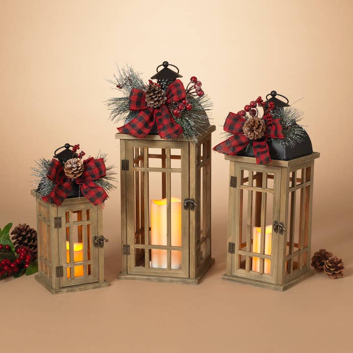 The Gerson Companies - Wholesale Lantern - Promos Gerson Company B/O Lighted Metal & Wood Holiday Lante0