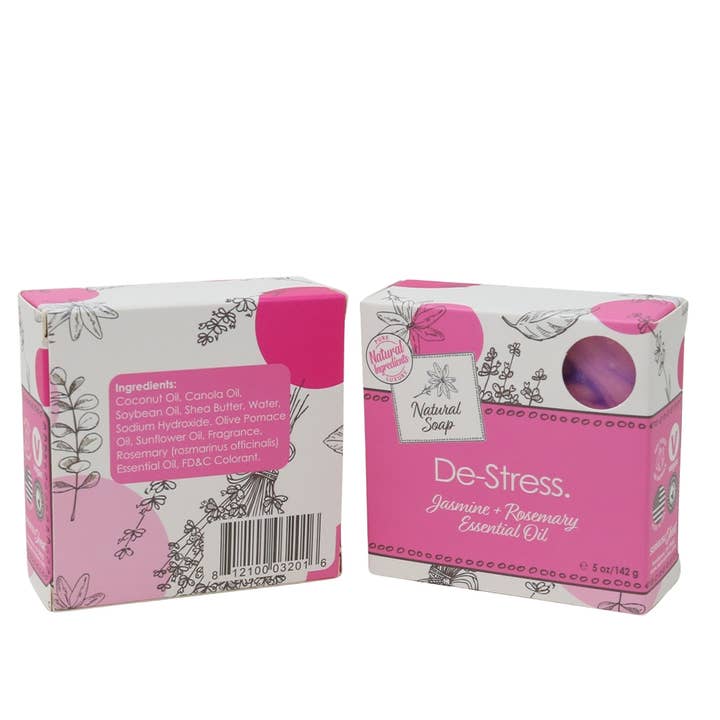 Seriously Shea - Wholesale Bar Soap - New! De Stress Luxury Soap | Jasmine & Rosemary