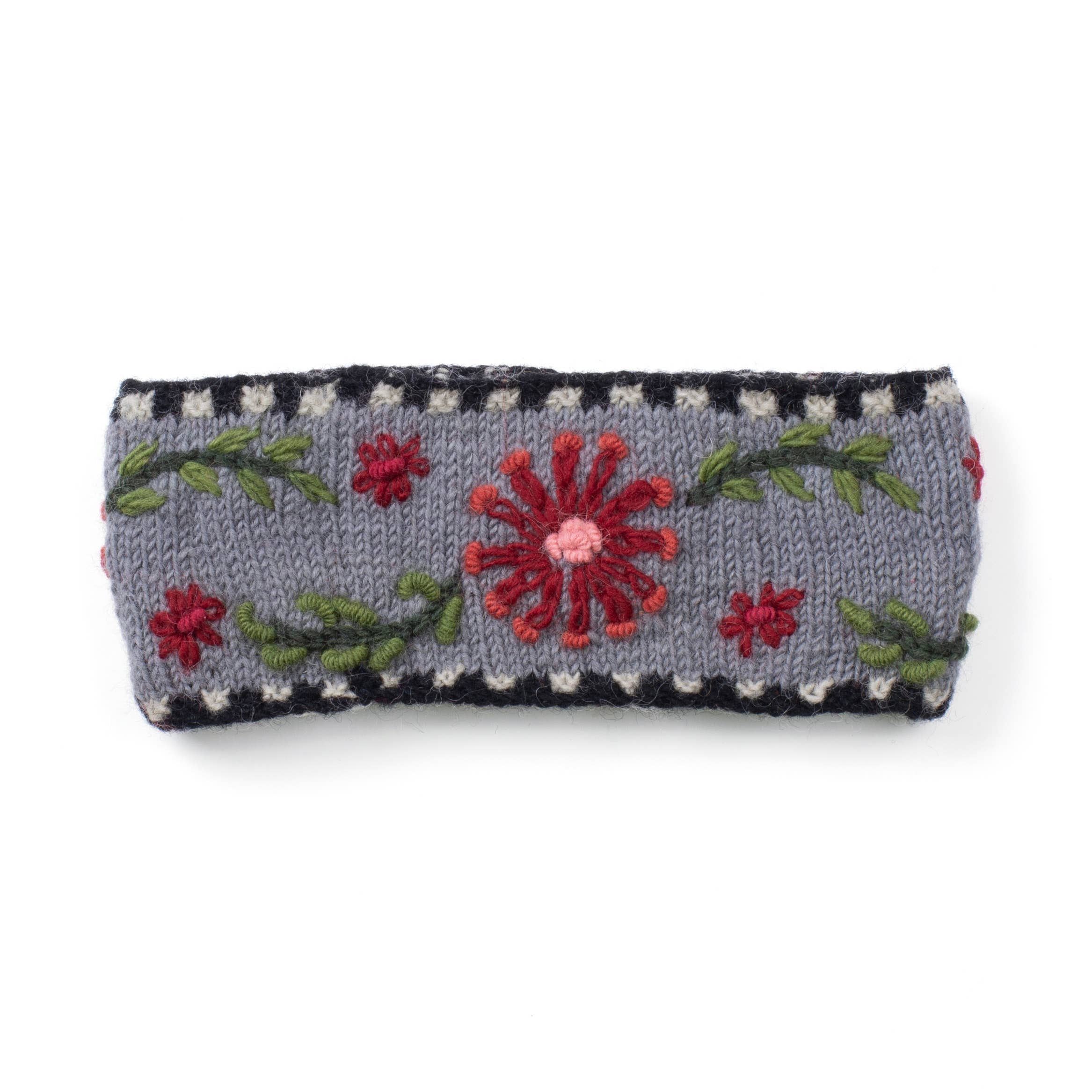 Lost Horizons Knitwear – Ships from USA - Vente Bandeau – femme - Bandeau Abigail – Cache-oreilles en laine brodée6