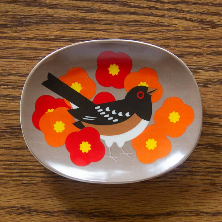 Pigeon Post - Wholesale Decorative Tray - Spotted Towhee Ceramic Tray0