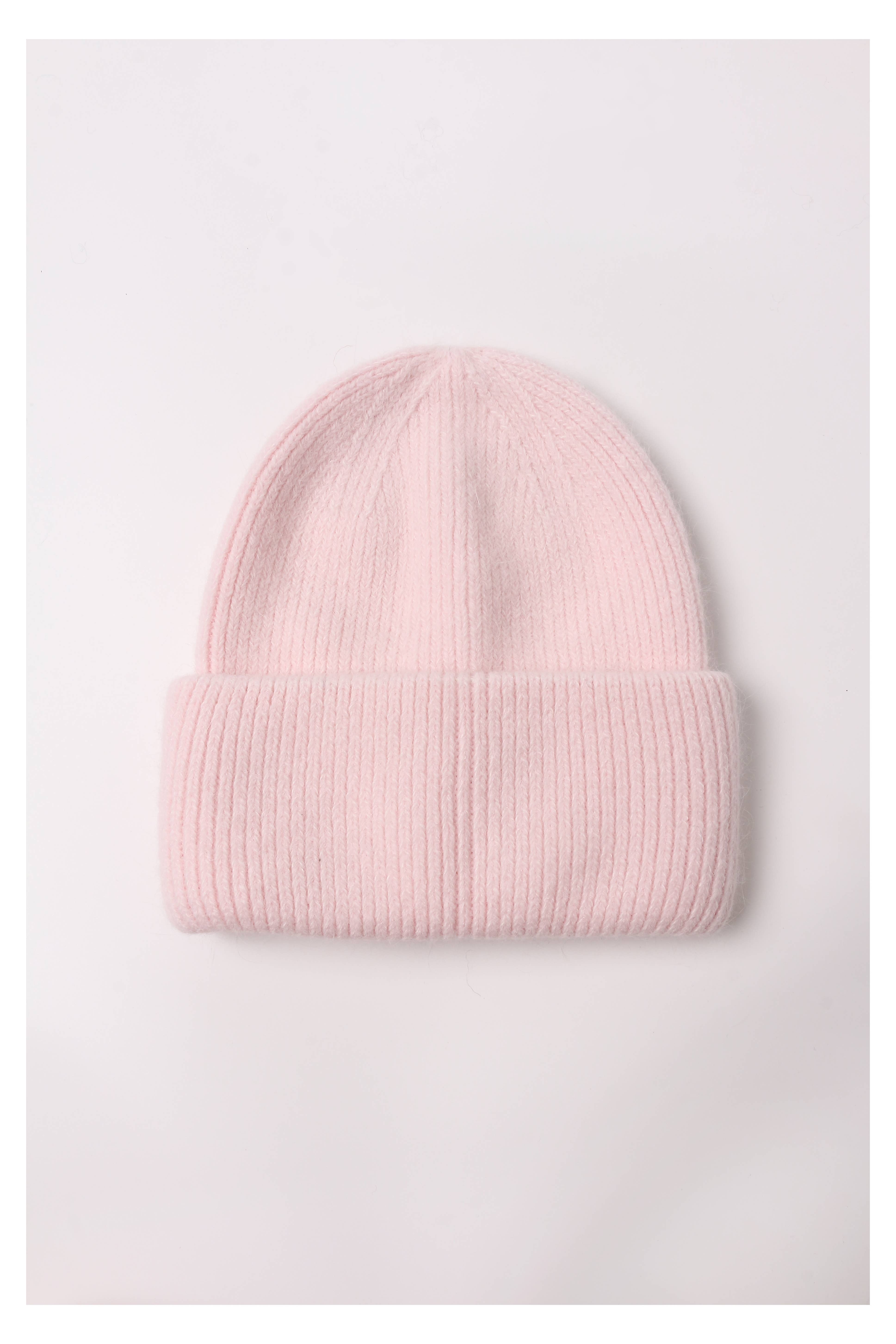 Angora Beanie Hat - Pink for wholesale on Faire2
