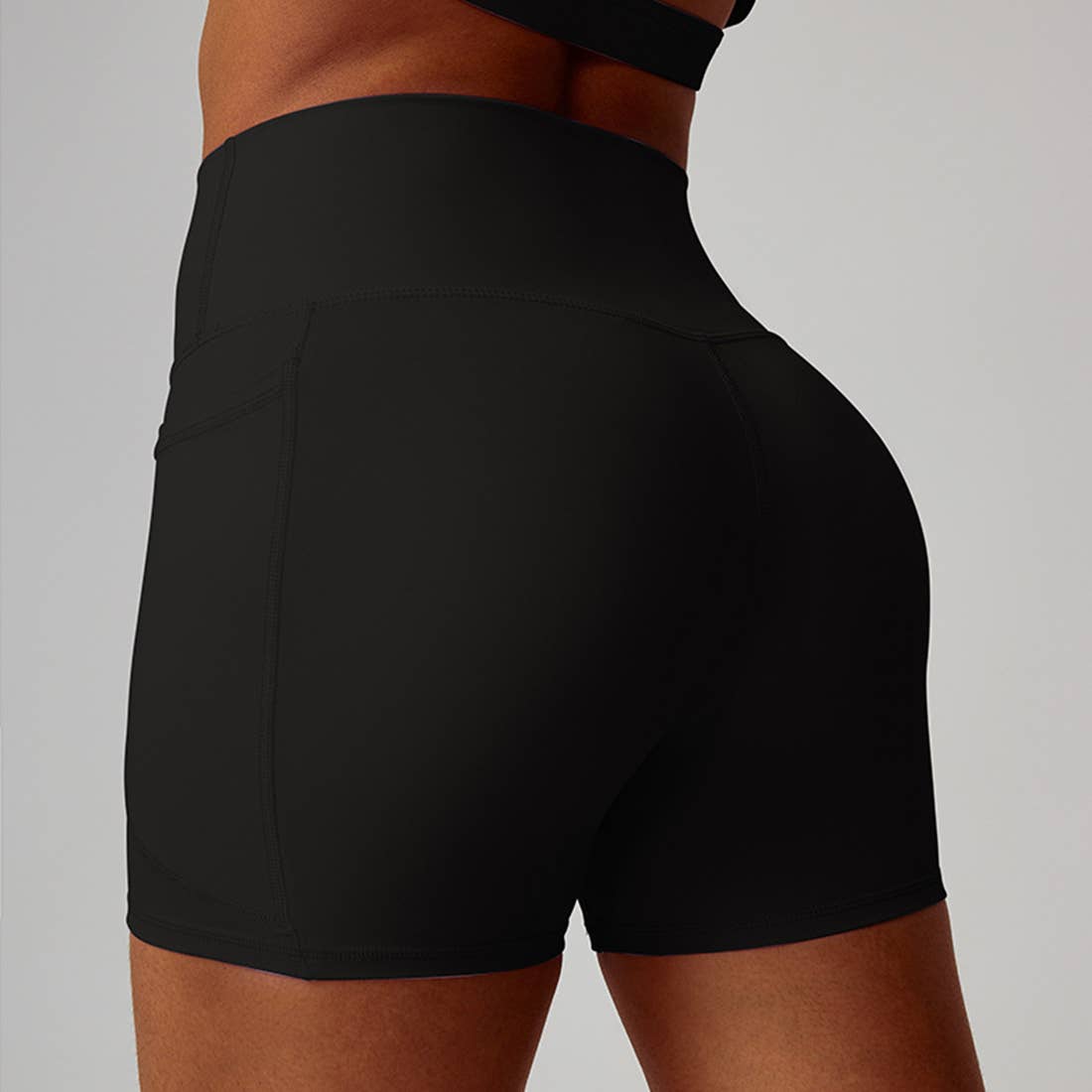 Sodalemon - Wholesale Athletic Shorts - Women's - Women High-Waist Quick-Dry Pocket Yoga Shorts1