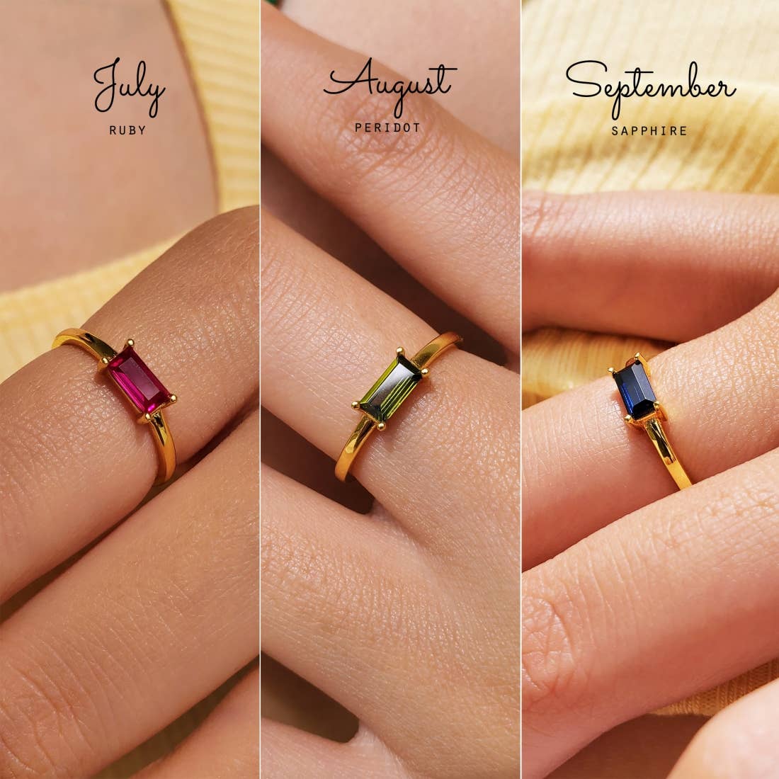 HolyBang Jewels - Vendita all'ingrosso Anelli con pietra singola/solitario - ANELLO PORTAFORTUNA BAGUETTE - R-FT1160GOLD4