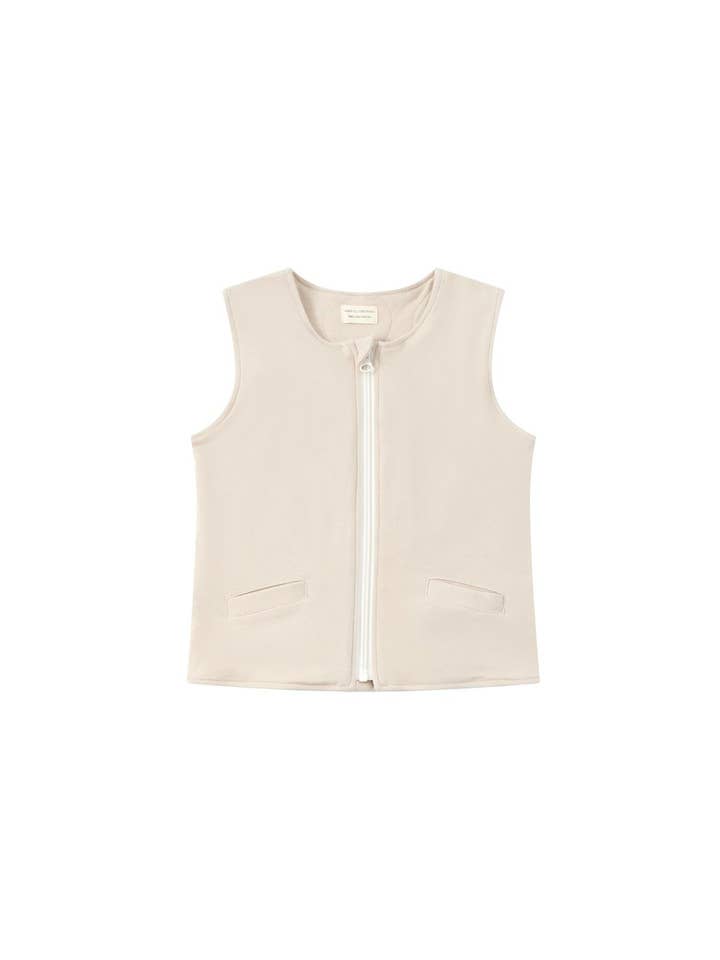 Baby Organic Quilted Vest-Light Grey for wholesale by Norsu Organic