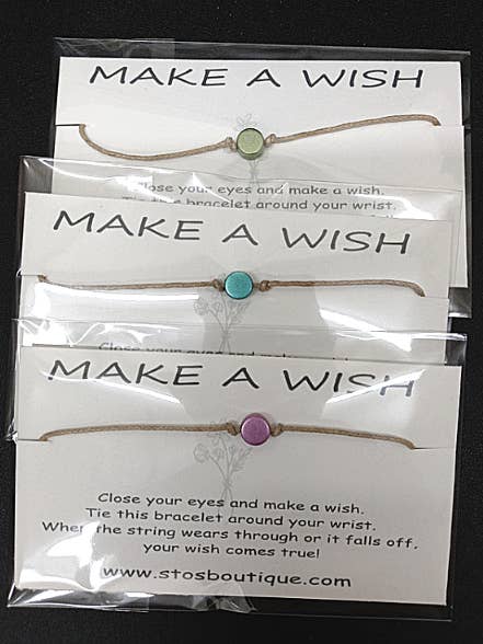 10 Make A Wish Disc Bracelets - Your Shop Branding Included for wholesale by StoS Boutique & Wholesale, LLC