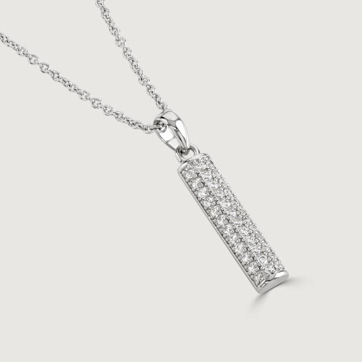 Rhodium Pave Bar Necklace for wholesale by Buckley London