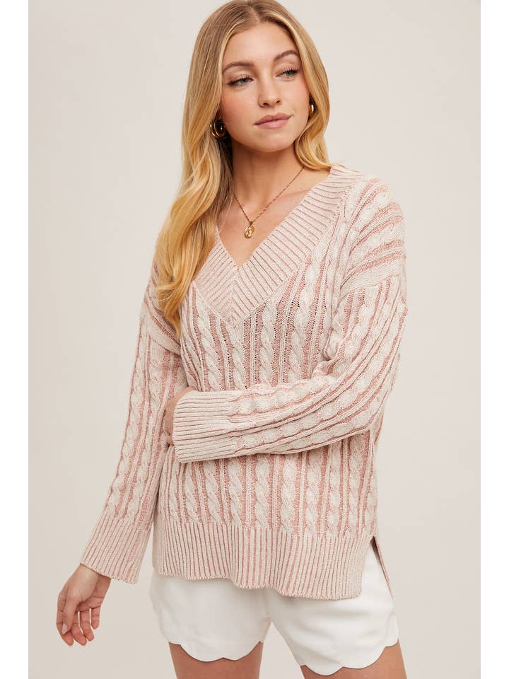Bluivy - Wholesale Knit Sweater - Women's - V-NECK PASTEL KNIT SWEATER6