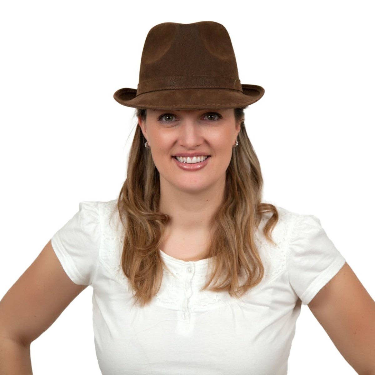European Heritage Gifts - Wholesale Fedora - Unisex - German Hunter Brown Hat Fedora And Edelweiss & Feather6