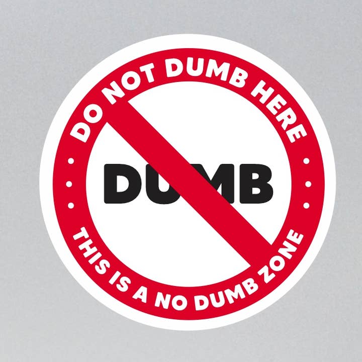 No Dumb Zone Sticker for wholesale by Lunch Box Stickers