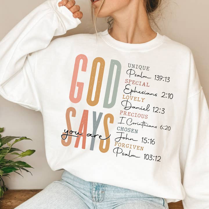 TEELUX - Wholesale Sublimation Transfer - (Shirt not included) God Says You Are - Clear Film Transfer