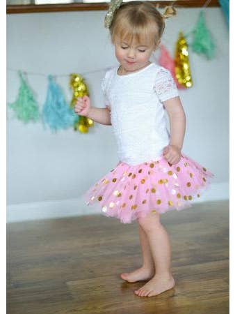 The Hair Bow Company - Wholesale Tutu - Kids - Gold Polka Dot Baby Tutu