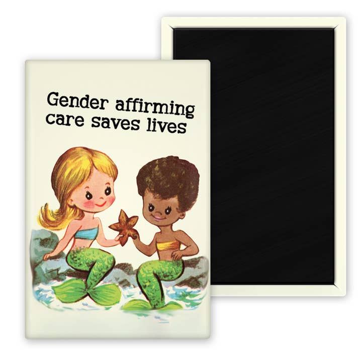 Imán rectangular: La atención de afirmación de género salva vidas para venta al por mayor de The Pin Pal Club