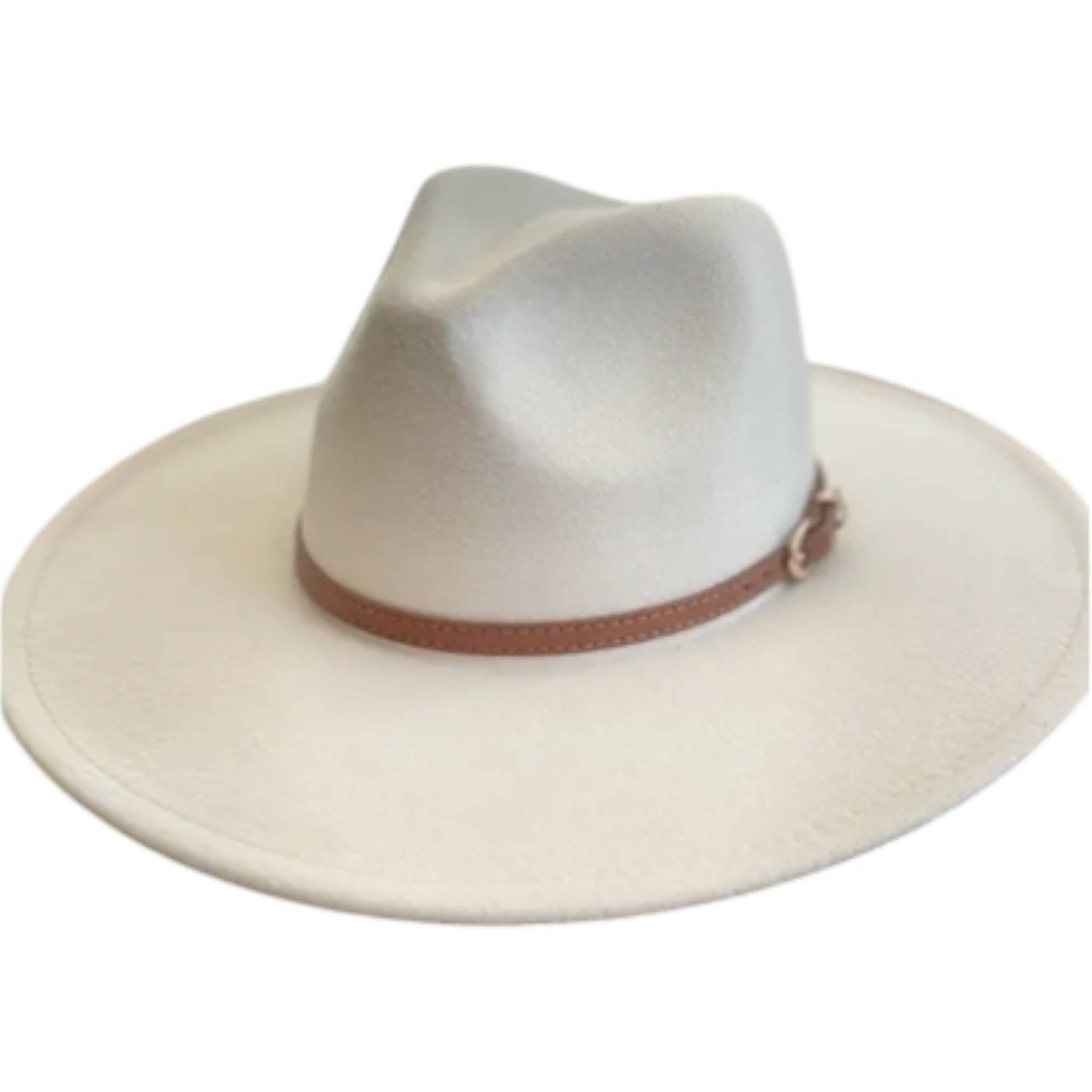 Portia Hat – wholesale Fedora - Unisex – Classic Wide Brim Felt Fedora with Leather Buckle Band5