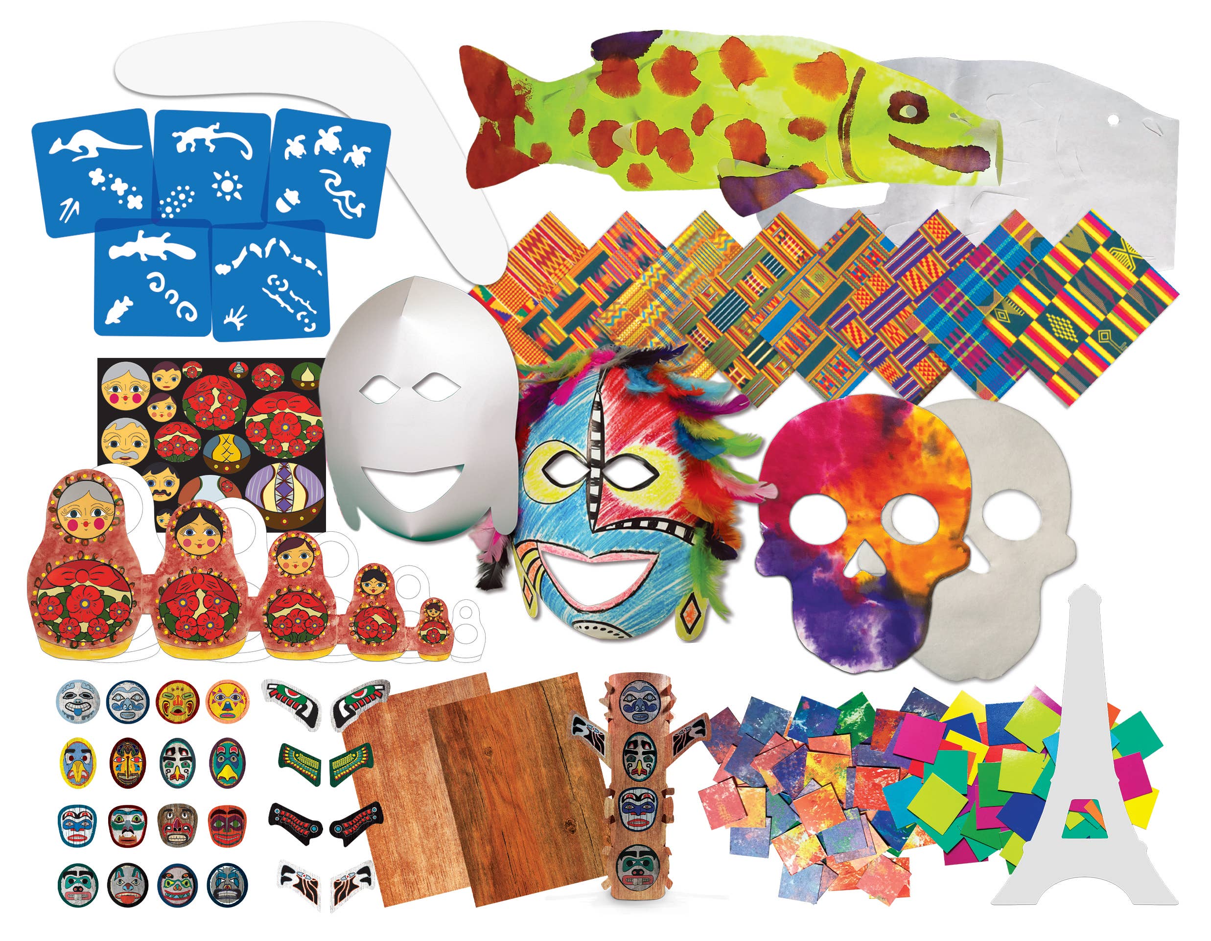 Roylco - Wholesale DIY Craft Kit - Kids - Worldwide Crafts - 84 Piece DIY Craft Kit for Kids0