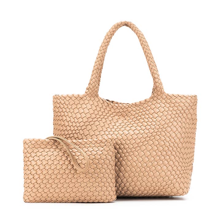 Bolso tejido de 2 piezas St Moritz Mocha para venta al por mayor de BLACK CAVIAR DESIGNS