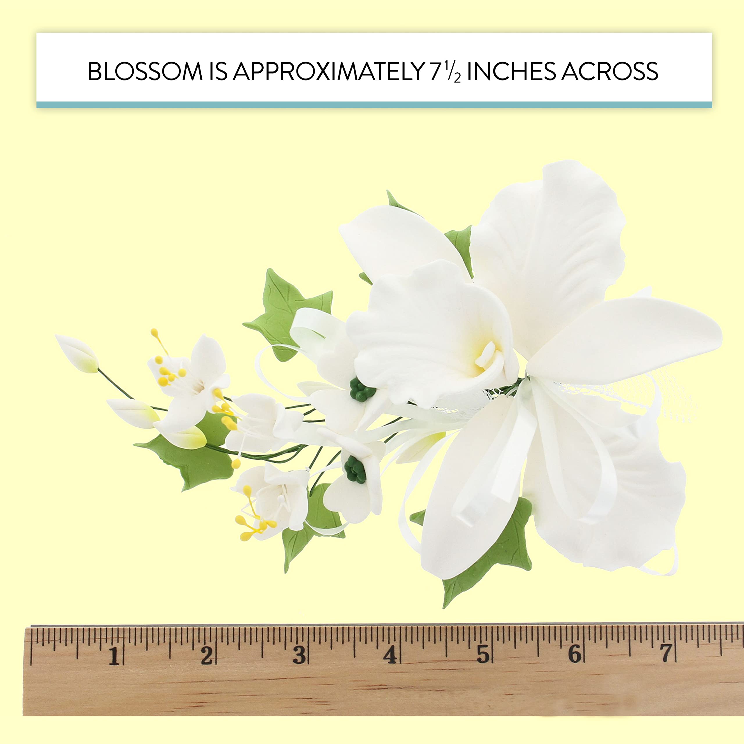 Global Sugar Art – wholesale Artificial flowers – Orchid Sugar Cake Flower Sprays, White Cattleya Orchid Spray, by Global Sugar Art4