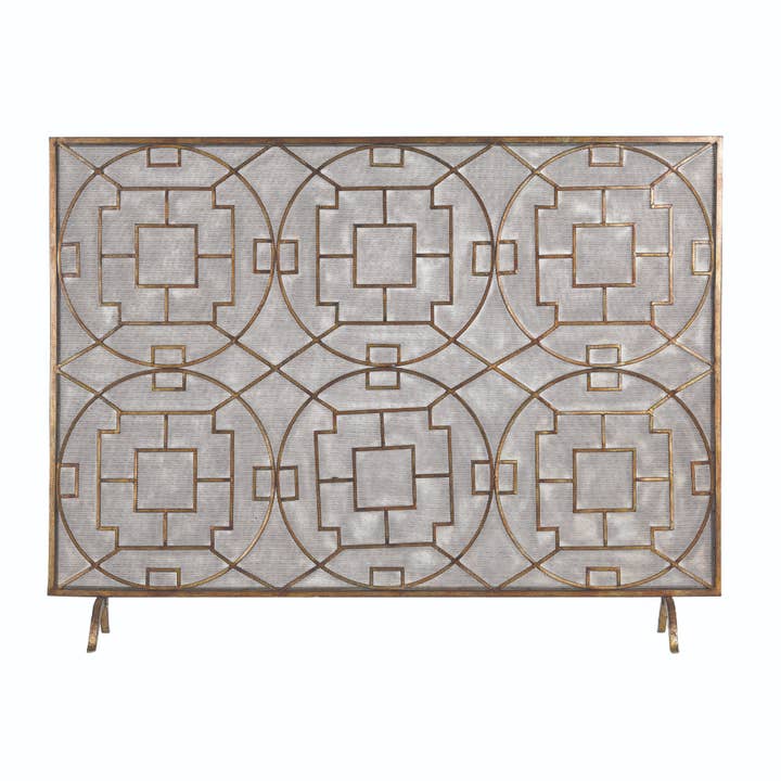 Antique Bronze Geometric Firescreen for wholesale on Faire